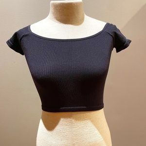 By Together- Black fitted crop top -Size small.medium